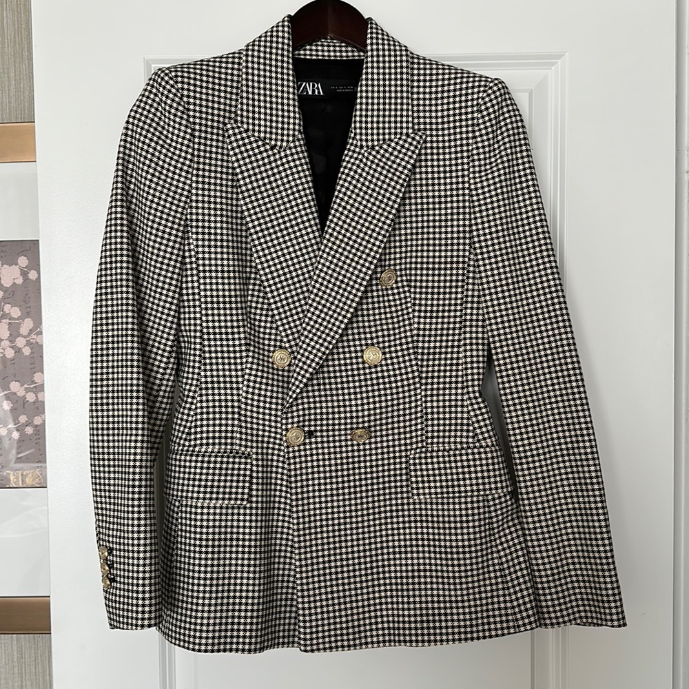 Zara Houndstooth Blazer